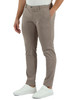 Greige | Gestreifte SASAL Slim Fit Hose aus Baumwollmischung