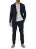 BLAU | Gestreifte SASAL Slim Fit Hose aus Baumwollmischung