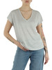 GRIGIO CHIARO | T-shirt collo a V in lino ARENDAL