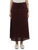 MARRONE | Gonna lunga svasata in lino BETH