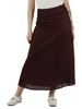 MARRONE | Gonna lunga svasata in lino BETH