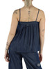 BLU | Top in misto viscosa con strass e perline