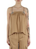 BEIGE | Top in lyocell con pietre applicate