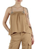 BEIGE | Top in lyocell con pietre applicate