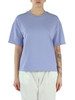 VIOLA CHIARO | T-shirt oversize in cotone con logo frontale