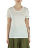 OFF WHITE | Leinen-T-Shirt mit gesticktem Frontlogo