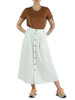OFF WHITE | Gonna in tencel e cotone con pinces