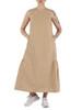 BEIGE | Abito midi in cotone a righe