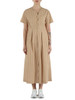 BEIGE | Abito midi in cotone a righe