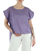 VIOLA CHIARO | Blusa in cotone con coulisse alle maniche