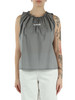 GRIGIO | Blusa smanicata in cotone con patch logo