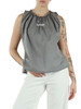 GRIGIO | Blusa smanicata in cotone con patch logo