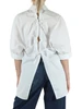 BIANCO | Camicia in cotone con apertura e fiocchetto posteriore