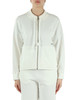OFF WHITE | Felpa in cotone garzato con zip e scritta logo