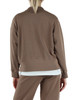 MARRONE CHIARO | Felpa in cotone garzato con zip e scritta logo