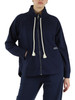 BLU SCURO | Felpa in cotone garzato collo alto con zip