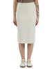 BEIGE | Gonna in doppio tessuto con scritta logo