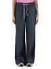 BLU | Pantaloni in denim leggero Indigo di lyocell e lino