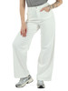 BIANCO | Pantaloni gamba larga in gabardina di cotone