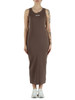 MARRONE | Abito lungo in cotone a costine
