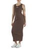 MARRONE | Abito lungo in cotone a costine