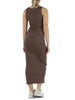 MARRONE | Abito lungo in cotone a costine
