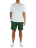 VERDE | Pantaloncini sportivi regular fit in cotone garzato