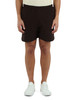 MARRONE | Pantaloncini sportivi regular fit in jersey di cotone testurizzato