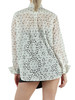 BIANCO | Camicia in cotone ricamo Sangallo con stampa logo all over