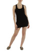 NERO | Abito corto Essentials in cotone stretch a costine
