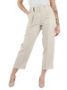 BEIGE | Pantalone con pinces in gabardina di lino