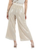 NUDE | Pantalone cropped gamba larga con ricami e paillettes