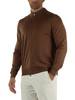 MARRONE CHIARO | Cardigan con zip in lana vergine