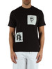 NERO | T-shirt in cotone con applicazioni a contrasto