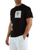 NERO | T-shirt in cotone con applicazioni a contrasto