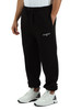 NERO | Pantalone sportivo in cotone garzato con ricamo logo