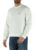 BIANCO | Felpa girocollo regular fit in misto cotone