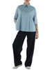 AZZURRO | Blusa in doppio tessuto di cotone