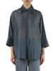 BLU CHIARO | Camicia in misto lyocell con maniche tre quarti
