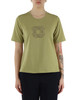 VERDE | T-shirt in cotone stretch con logo in strass