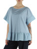 AZZURRO POLVERE | T-shirt in jersey di cotone con inserti in popeline