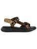 MARRONE | Sandali in pelle con patch logo
