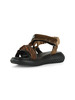 MARRONE | Sandali in pelle con patch logo