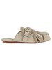 BEIGE | Mocassino mule in suede con frange