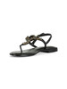 NERO | Sandali infradito in pelle con pietre applicate