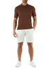 MARRONE | Polo in cotone piquet stretch