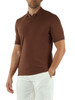 MARRONE | Polo in cotone piquet stretch
