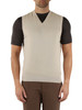 BEIGE | Gilet collo a V in cotone