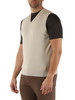 BEIGE | Gilet collo a V in cotone