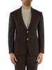 MARRONE | Giacca monopetto ARES in lana vergine stretch